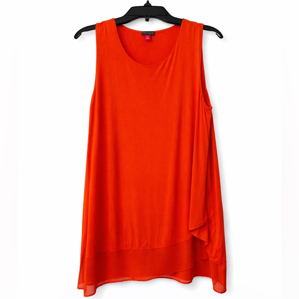 Vince Camuto Vibrant Orange Layered Sleeveless Tank